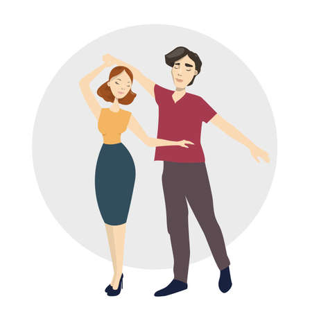 Isolated dancing couple.のイラスト素材