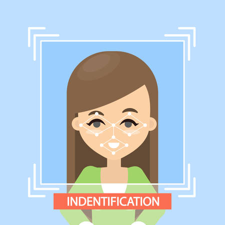 Face identification illustration.のイラスト素材