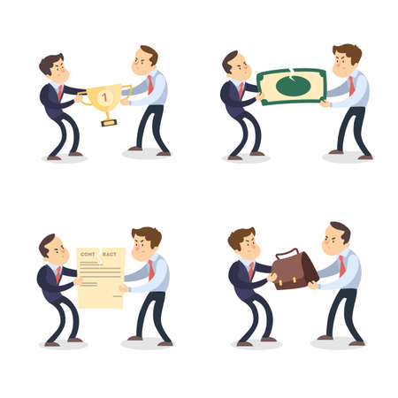 Fighting businessmen set.のイラスト素材