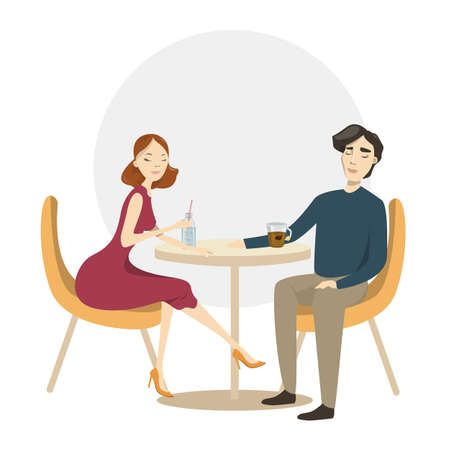 Couple on dinner.のイラスト素材