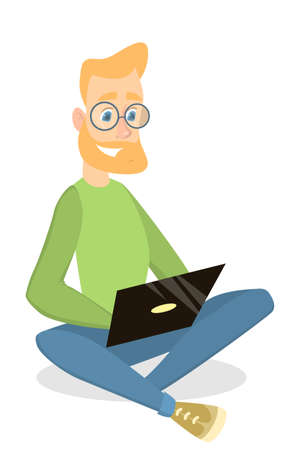 Man with laptop.のイラスト素材