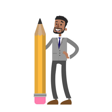 Man with pencil.のイラスト素材