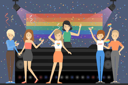 Gay party at bar.のイラスト素材