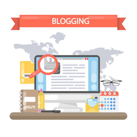 Blogging concept illustration.のイラスト素材