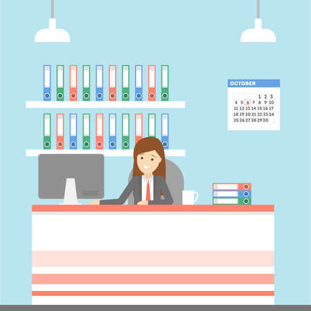 Woman in the office.のイラスト素材