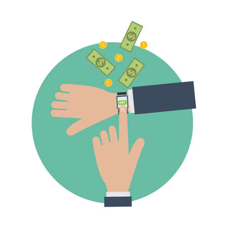 Payment with smart watch.のイラスト素材