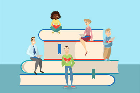 Reading concept illustration.のイラスト素材