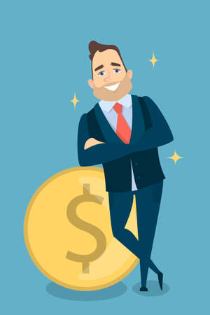 Isolated leaning businessman.のイラスト素材