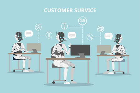 Chatbots customer service.のイラスト素材