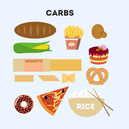 Carb food set.のイラスト素材