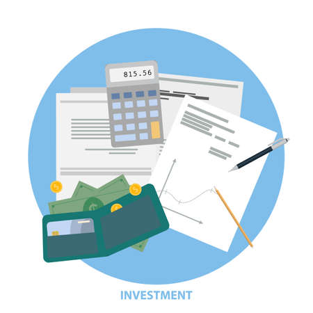 Investment desk top.のイラスト素材