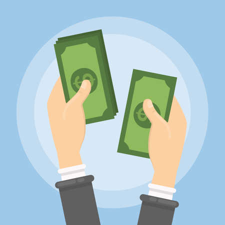 Hands with money.のイラスト素材