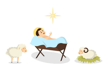 Isolated baby Jesus.のイラスト素材
