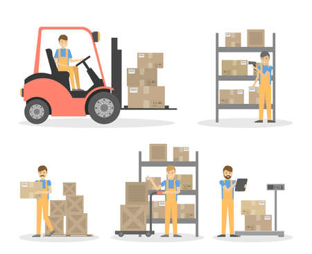 People in warehouse.のイラスト素材