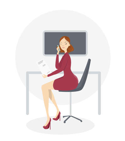 Woman at work.のイラスト素材