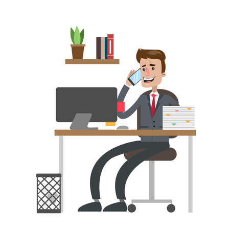 Man at office.のイラスト素材