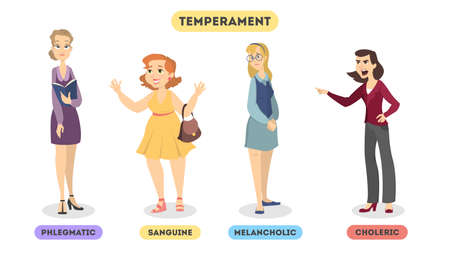 Types of temperaments.のイラスト素材