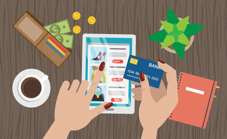 Online shopping desktop.の写真素材