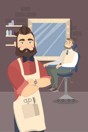 People at barber shop.のイラスト素材