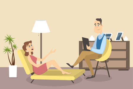 Woman at psychologist.のイラスト素材