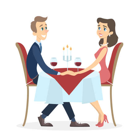 Couple in restaurant.のイラスト素材