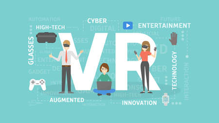 VR concept illustration. Idea of virtual reality.のイラスト素材