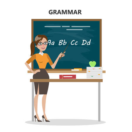 Isolated grammar teacher on plain background.のイラスト素材