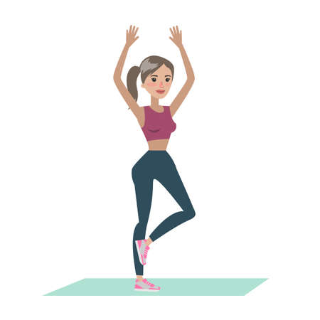 Exercising at morning.のイラスト素材