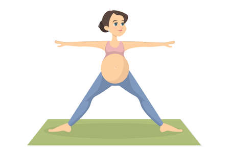 Pregnant woman exercising.のイラスト素材