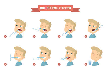 Brush your teeth. Vector illustration.のイラスト素材