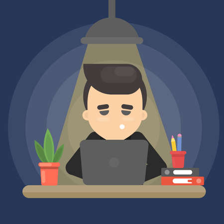 Businessman and deadline. Vector illustration.のイラスト素材