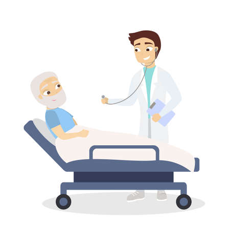 Doctor and old patient.のイラスト素材