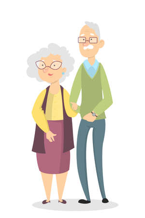 Isolated old couple.のイラスト素材