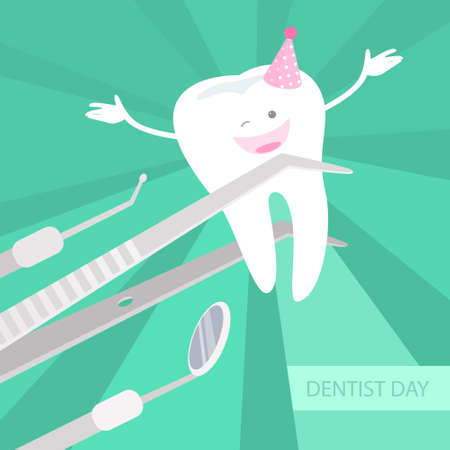 Happy dentist day illustration.のイラスト素材
