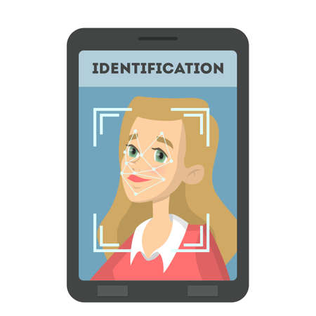 Facial recognition illustration.のイラスト素材