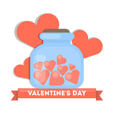 Valentines day bottle illustration.のイラスト素材