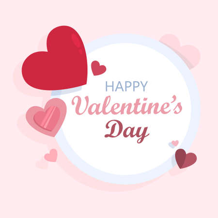 Happy valentines day illustration.のイラスト素材