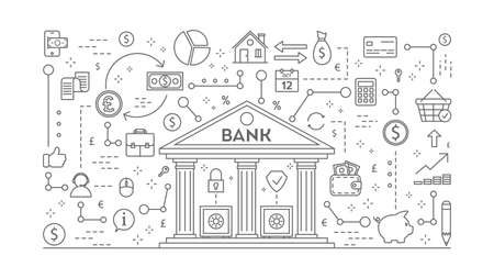 Bank line illustration.のイラスト素材