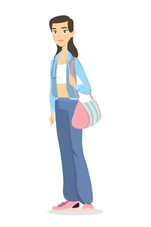 Woman in sports clothes illustration..のイラスト素材