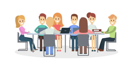 Meeting at office illustration.のイラスト素材