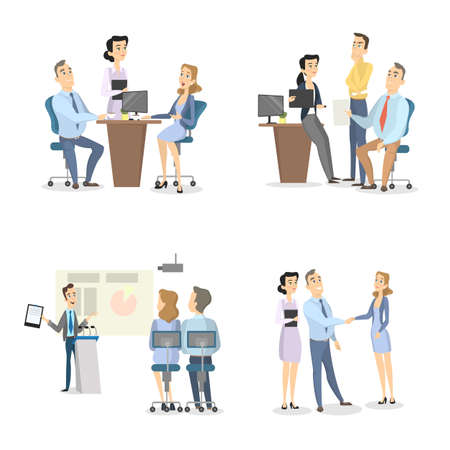 Working on project.のイラスト素材