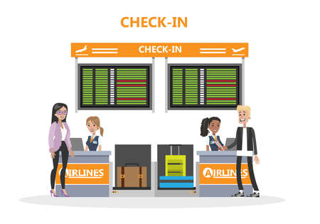 Airport check in.のイラスト素材