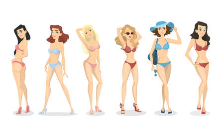 Women in bikini illustration.のイラスト素材
