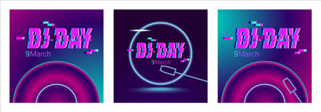 World DJ day poster designのイラスト素材