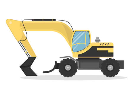 Isolated yellow excavator.のイラスト素材