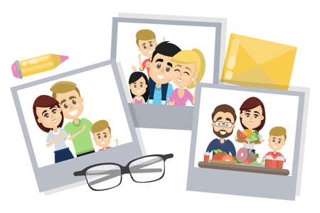 Family photos set.のイラスト素材