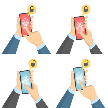 Biometric scanner set.のイラスト素材