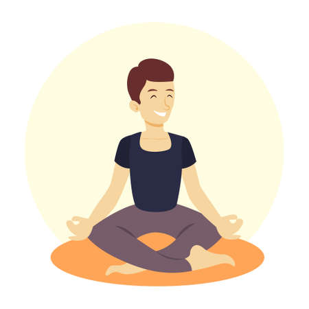 Yoga for men. Man in lotus pose.のイラスト素材