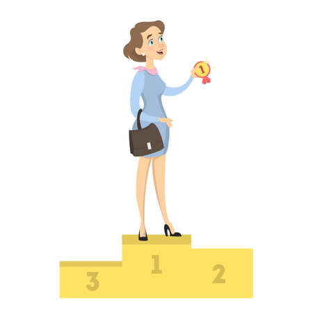 Isolated happy winner.のイラスト素材