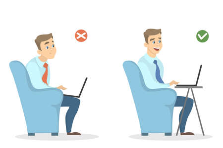 Office sitting position.のイラスト素材